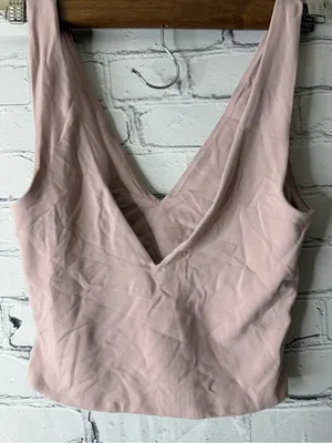 Baboton Blush Pink V-Neck Cropped Tank Top thumbnail 2