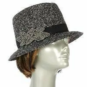 SOMETHING SPECIAL Fedora Gray Fall Boho Embellished Band Bucket Hat thumbnail 1