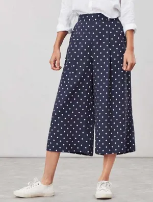 Joules Alexi Print Culottes Navy Spot thumbnail 1