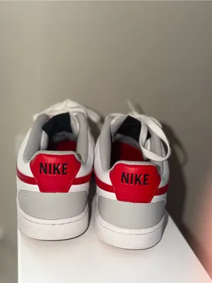 Nike Court Vision Low White Red Grey Sneakers Women’s 8.5 thumbnail 4