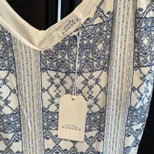 Emily Wonder Blue and White Maxi Sundress - Size L - NWT thumbnail 2