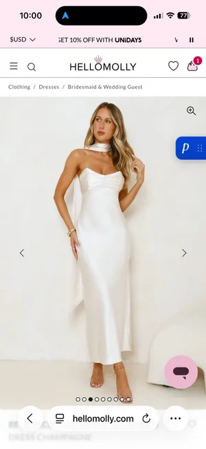 Hello Molly Be Noticed Satin Maxi Dress in Champagne thumbnail 3