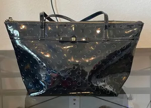 Kate Spade Tote Bag Large‎ Sophie Camellia Street Black PVC Patent Leather thumbnail 1