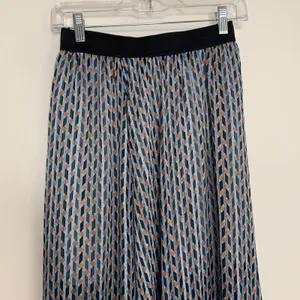 Maje Blue Jela Pleated Print Elastic-Waist High-Low Skirt Womens Size 36 thumbnail 10