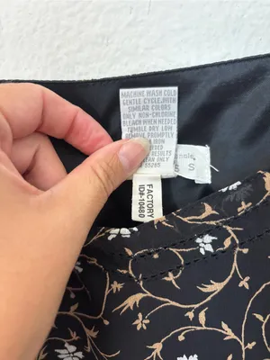 Express Vintage 90s Goth Black Floral Babydoll Slip Dress thumbnail 5