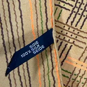 Vintage Christian Dior Silk Scarf 15” Square Geometric Brown Orange Made France thumbnail 4