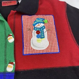 Onque Casuals Women's Christmas Cardigan Sweater Size Small Tree Santa‎ thumbnail 5