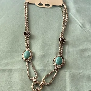 V’Dadora 18” Necklace Silver Tone Chain Turquoise Stone Pendants NWT New thumbnail 3
