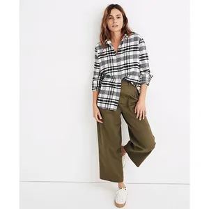 Madewell‎ Flannel Oversized Ex-Boyfriend Shirt Romana Plaid Small Button Down thumbnail 5