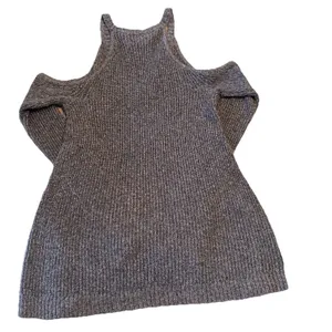 American Eagle Women's Cold Shoulder Brown Knit Sweater Zipper‎ Detailing Sz SM thumbnail 8