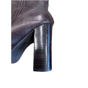 Adrienne Vittadini Birdie Brown Leather Knee High Boots Women's Sz 8.5 Tall Heel thumbnail 8