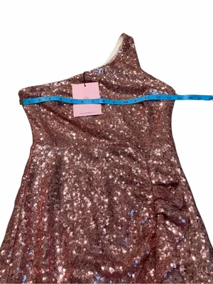 HELLO MOLLY pink sequin one shoulder dress nwt thumbnail 3