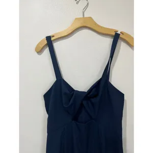 BHLDN Evonna Navy Blue Twist Front Tie Midi‎ Dress Wedding Guest Size 4 thumbnail 5