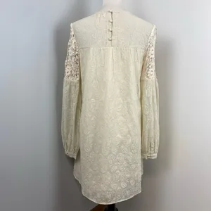 Anthropologie Ivory Verb Josephine Boho Lace Tunic Long Sleeve Mini Dress Small thumbnail 7