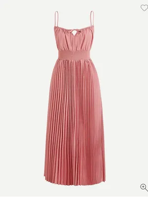 J.Crew Smocked Waist Pleated Midi Dress Pink NWT Size 10 thumbnail 3