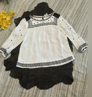 Knox Rose White Embroidered Peasant Top Size M thumbnail 1