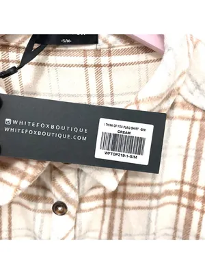 NWT White Fox I Think of You Plaid Flannel Shirt Size S/M Tan thumbnail 3