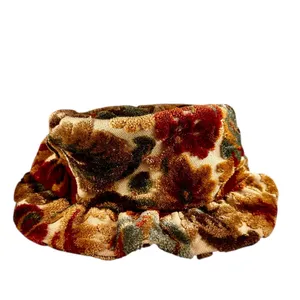 Vintage Handmade 60s Chenille Carpet Floral Tapestry Hat Go-Go Grunge Bucket EUC thumbnail 7