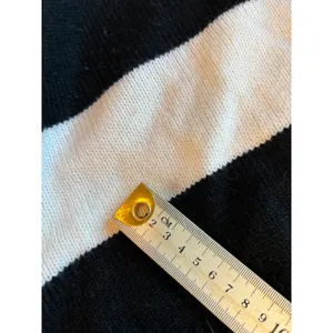 Black and White Striped Crewneck Sweater with Yellow Crescent Moon Embroidery thumbnail 7