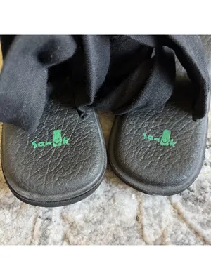Sanuk Sandals Womens 8 Yoga Sling 2 Slingback Flip Flops SWS10001 Black Fabric thumbnail 7