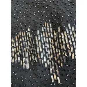 Vintage Cachet Black Sequin Formal Maxi Gown Women's 12 Sleeveless Boat Neck thumbnail 7
