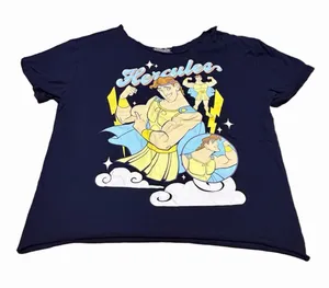 Disney Hercules Women’s Navy Raw Hem T-Shirt thumbnail 1