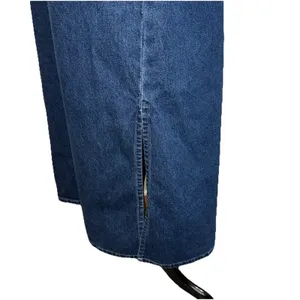 Nick & Sarah Blue Jean Denim Jumper Maxi Dress Med Side Flap Pocket Modest Boho thumbnail 5