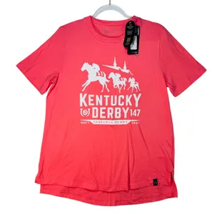 Under Armour Women's Kentucky Derby 147 Tee Coral‎ Pink Graphic NWT Large thumbnail 1