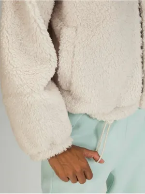 Lululemon Cinchable Fleece Zip Up Jacket in White Opal Size 4 thumbnail 5