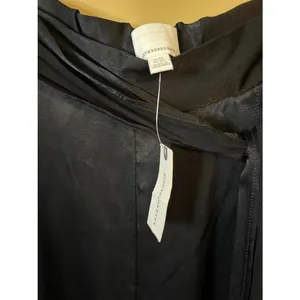 Ett:twa by Anthropologie Satin Trousers 10 Black New Tie Waist High Rise Pants‎ thumbnail 4