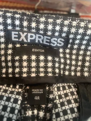 Express Black and White patterned  Stretch Trousers thumbnail 3