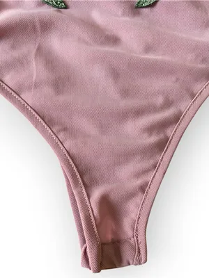 iris Rose Pink Floral Appliqué Scoop Neck Bodysuit thumbnail 8