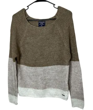 Abercrombie & Fitch Pullover Sweater Tan Cream Size XS‎ thumbnail 1