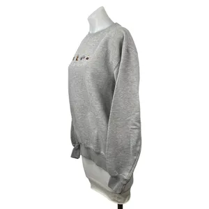 Women's Gray Embroidered USA Flag Cowboy Eagle Long Sleeve Sweatshirt Top Size M thumbnail 3