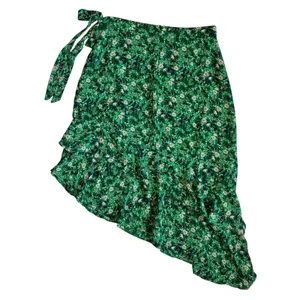 Lulus Green Floral Wrap Skirt Ruffle‎ High-Low Midi DE287B Womens Medium thumbnail 3