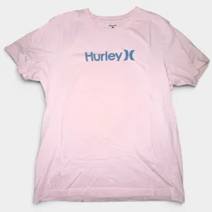 Hurley Women's Short Sleeve Graphic Logo T-Shirt Light Pink Size Large thumbnail 1