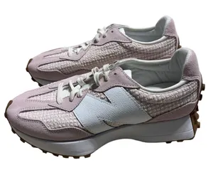 New Balance 327 Sneakers Women's Size 10 Pink White Gingham Viral Seersucker NEW thumbnail 1