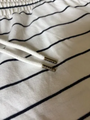 Parke x Target Drawstring Knit Shorts - White/Navy Blue Striped MEDIUM- IN HAND thumbnail 3