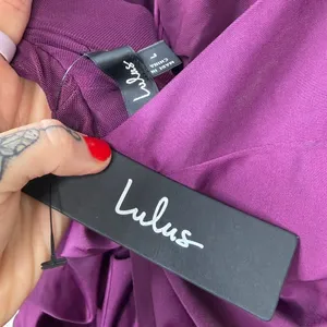 NEW Lulus Zaniya Plum Ruched Halter Open Back Jersey Mermaid Maxi Dress Large thumbnail 12
