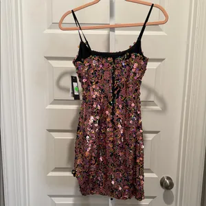 NWT City Studio Sequin‎ Spaghetti Strap Dress Size 1/2 Pink thumbnail 7