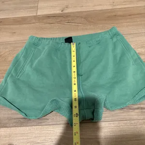 PACSUN Logo Embroidered Rolled Hem Sweat Shorts green‎ size Medium thumbnail 10