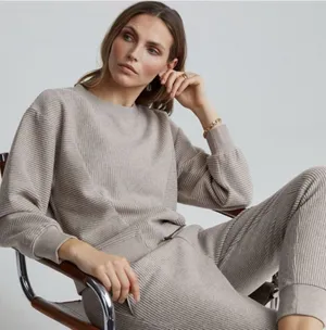 Varley Arleta Ribbed Gray Pullover thumbnail 1