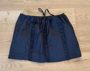 White Fox Mini Skirt Ruche Detail Tie Waist Size M Gray thumbnail 1