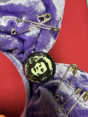 Disney Parks Haunted Mansion Purple Velvet Bow Minnie Mouse Headband thumbnail 11