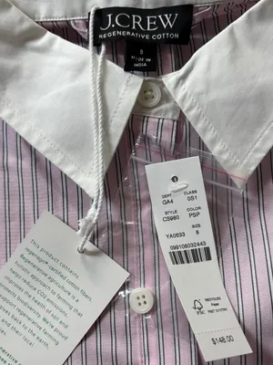 J.Crew Tiered shirt-dress in striped cotton poplin thumbnail 4