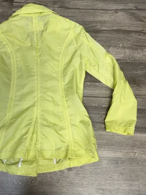 Joujou Women’s XL Lime Yellow Waterproof Double Breasted Rain Jacket thumbnail 10