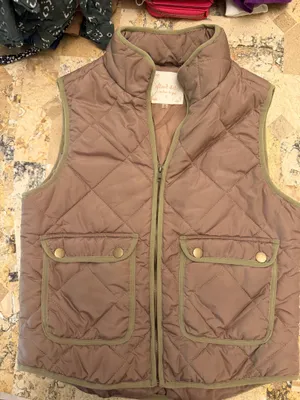 Altar'd State Quilted Taupe Vest with Olive Trim thumbnail 4