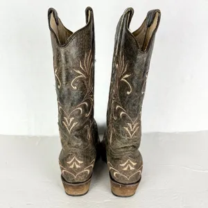 Corral Circle G Filigree Distressed Leather Western Boots Size 6.5 Embroidered thumbnail 5