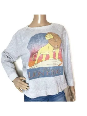 The Lion King Disney Gray Sweatshirt Large Simba Graphic Crewneck thumbnail 2