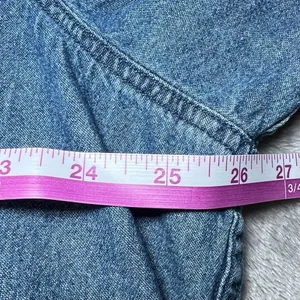 Vintage Christmas Denim Button Up Shirt Womens 2X Blue Holiday Embroidered Snow thumbnail 9